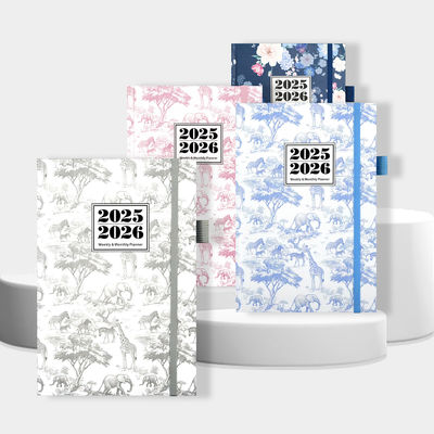 একাডেমিক দৃশ্যকল্প এমবসড ডিজাইন কৌশল সহ ব্যক্তিগতকৃত নোটবুক