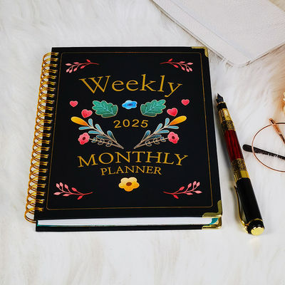 কাস্টমাইজড রঙের সাথে আর্টিস্টিক স্পাইরাল হার্ডকভার নোটবুক উচ্চ স্থায়িত্ব