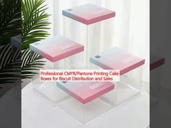 বিস্কুট বিতরণ ও বিক্রির জন্য পেশাদার সিএমওয়াইকে / প্যানটোন প্রিন্টিং কেক বক্স