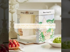 কাস্টম তৈরি কেক প্যাকেজিং বক্স কাস্টম অর্ডার গ্রহণের জন্য ম্যাট ল্যামিনেশন এবং অফসেট মুদ্রণ