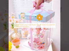 কাস্টম তৈরি বড় কেক বক্স কাস্টম অর্ডার কাস্টমাইজড প্যাকেজিং জন্য গৃহীত