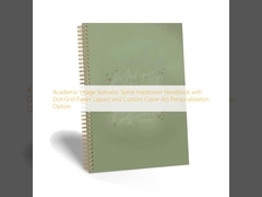 একাডেমিক ব্যবহারের দৃশ্যপট ডট-গ্রিড পেপার লেআউট এবং কাস্টম কভার আর্ট ব্যক্তিগতকরণ বিকল্প সহ স্পাইরাল হার্ডকভার নোটবুক
