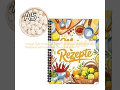 ভিনটেজ স্টাইল এমবসড ডিজাইন হার্ডকভার স্পাইরাল হার্ডকভার নোটবুক হার্ডকভার কভার উপাদান সহ