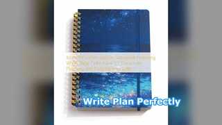 সর্পিল নোটবুক কালো হার্ডকভার জার্নাল প্ল্যানার